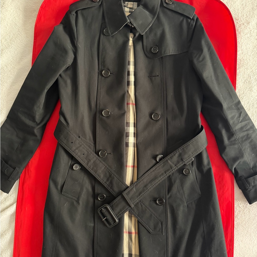 Burberry Black Trench Coat with Belt